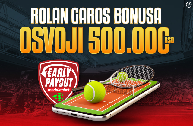 Teniski spektakl u Parizu i bonus fešta u Meridianu – sve je spremno za završnicu Rolan Garosa! 1 1748863892066 Rolan Garos bonus osvoji 500.000 BANERI 640x419 novo