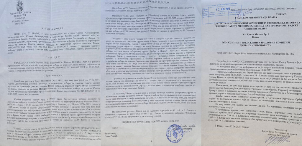 Zlatković: Viši sud potvrdio nezakonitost izbora za Savete mesnih zajednica u Vranju 2 zlatkovicizb