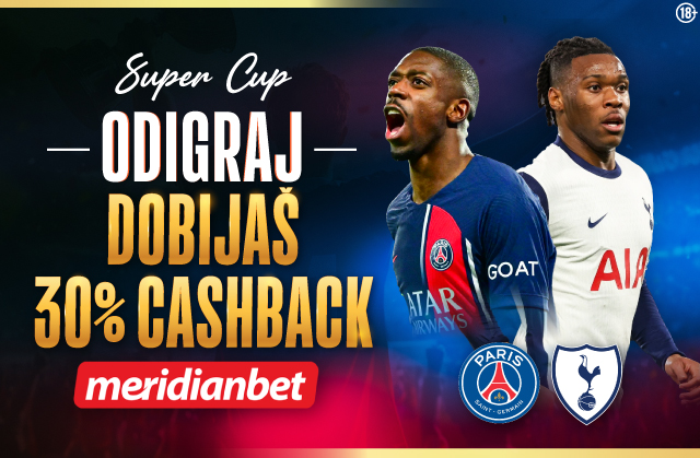 PSŽ i Totenhem u borbi za tron Superkupa – Meridian uz tebe sa 30% cashbacka! 1 SUPERKUP VIZUAL