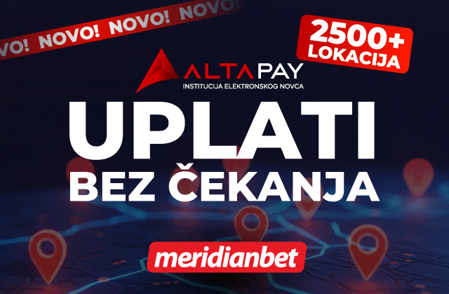 UPLATA PUTEM ALTA PAY MENJAČNICA - MERIDIAN JE TU NA PREKO 2.500 LOKACIJA ŠIROM SRBIJE! 1 Sreda vizual