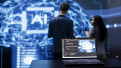 focus on laptop running ai cognitive computing tec 2025 02 20 00 09 29 utc